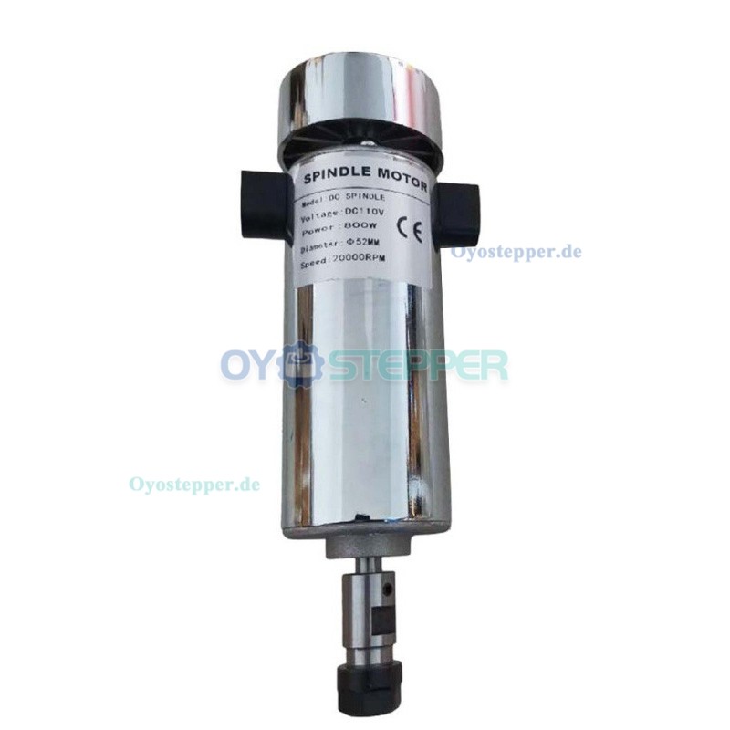 Luftgek&uuml;hltes CNC Spindelmotor Set 800W 0,79Nm &Oslash;52mm mit Netzteil und 13 ER11 bzw. 10 ER16 Spannzangen